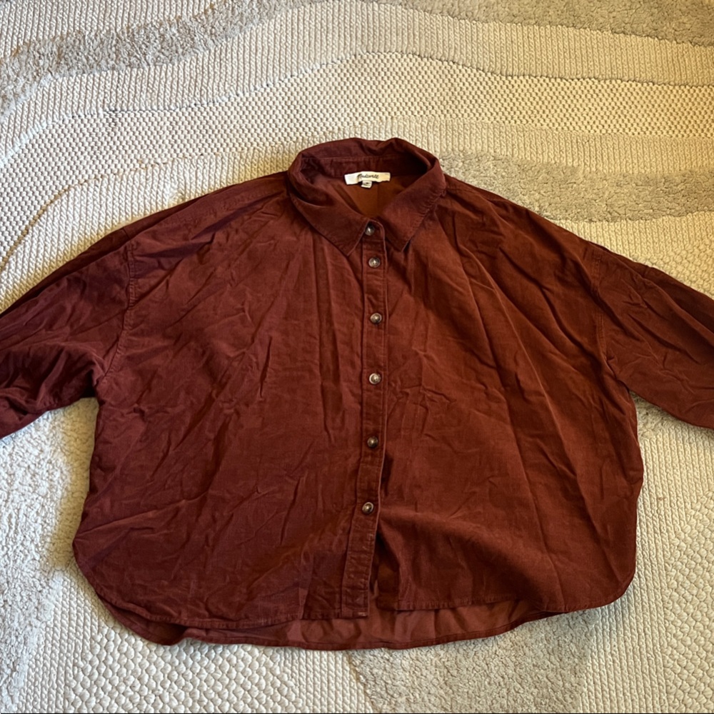 Madewell Women’s Brown Buttoned Corduroy Shirt